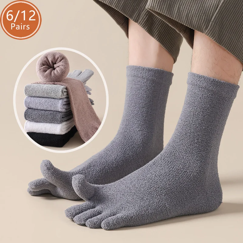 6/12 Pairs Thick Thermal Split - Thermal Sock Winter ulasan dan harga